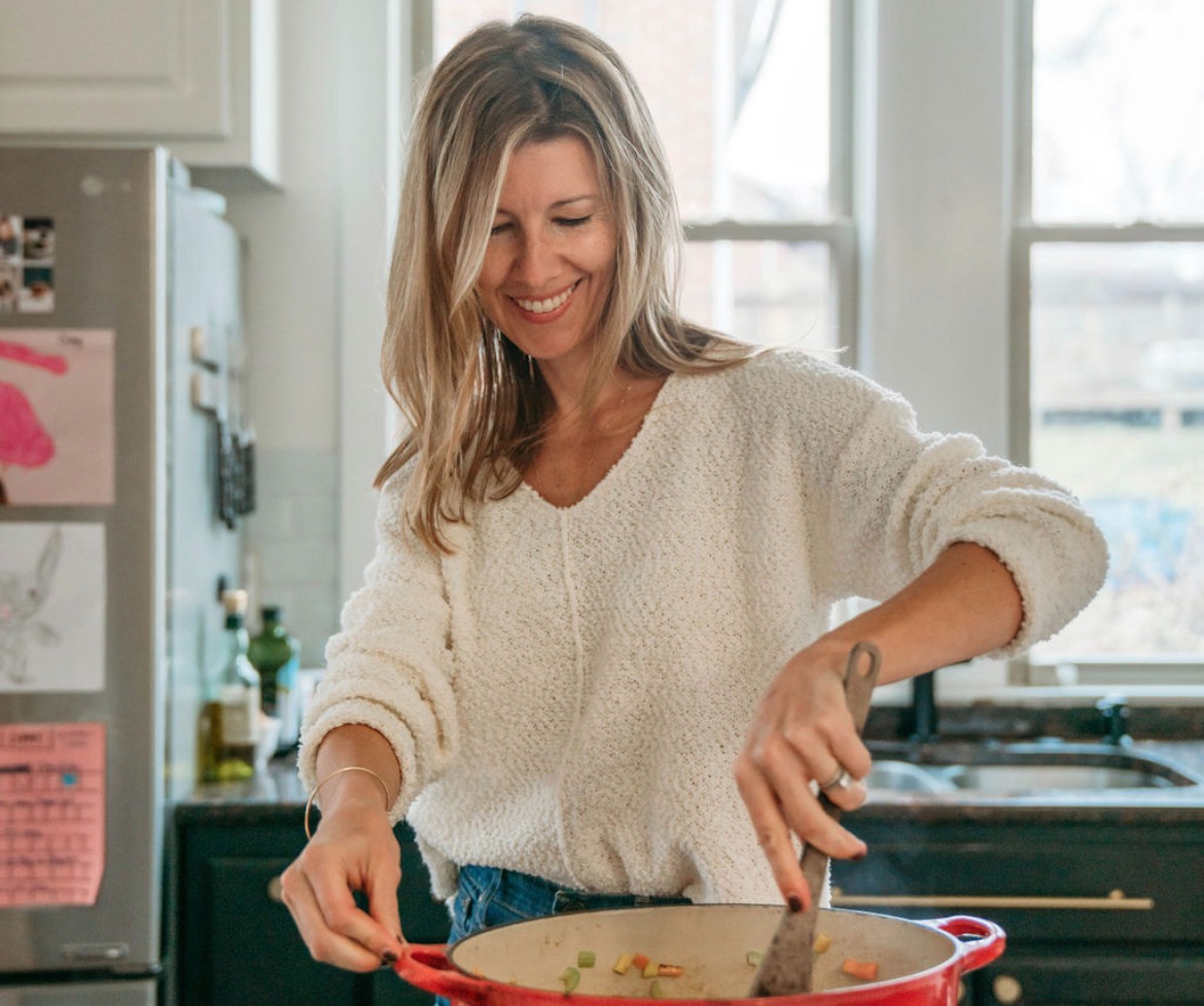Anna cooking